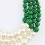 Greene Beaded Multi-Strand Pearl Accented Two Tone Necklace